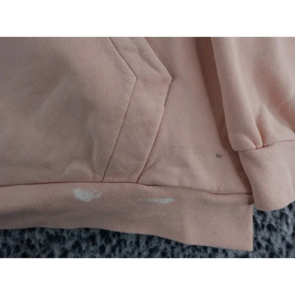 Jordan Pink Fleece Hoodie Gold Jumpman Logo Pullover Sweatshirt Size L Sample